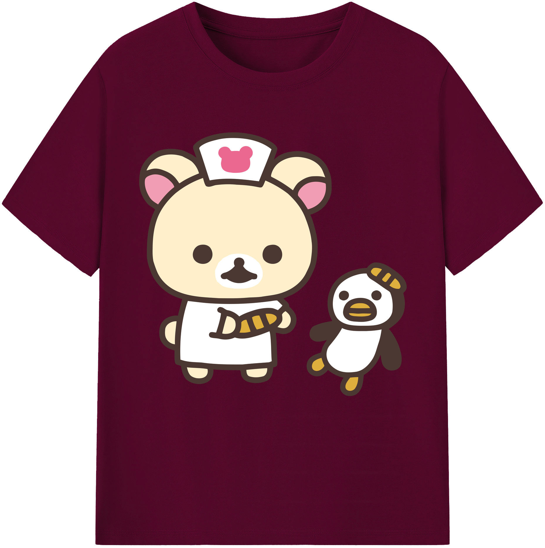 （画像用） リラックマ リラックマ キイロイトリ Rilakkuma Korilakkuma Kiiroitori レディースカジュアルプリントTシャツ（綿100％）